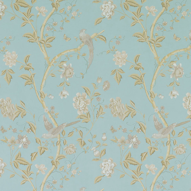 Bird flowers blue room white free wallpaper - medium preview image