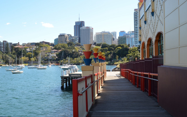 Dock boats cityscape bridge pagoda free wallpaper - medium preview image