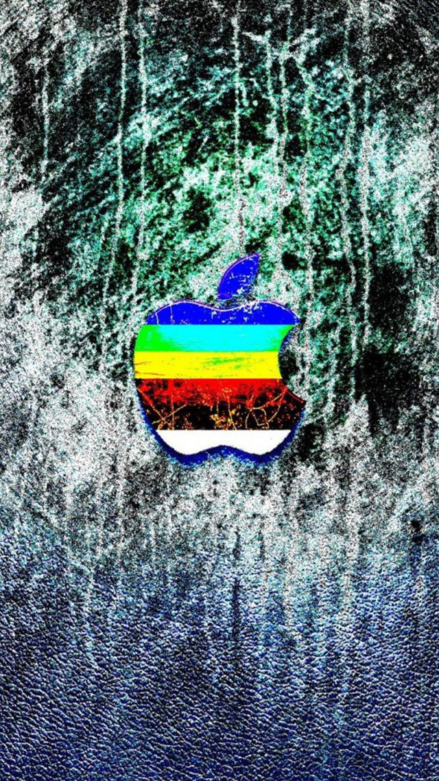 Apple logo blue background rainbow free wallpaper - medium preview image