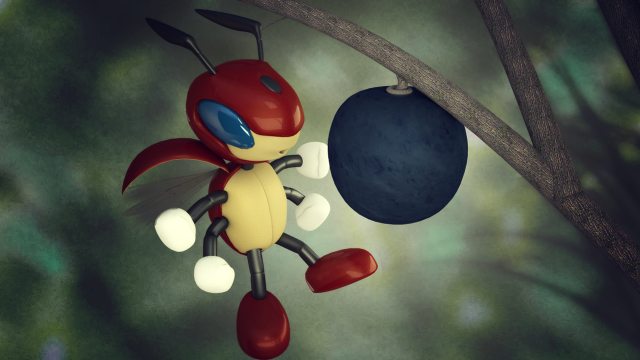 Cartoon character hanging tree branch free wallpaper - medium preview image