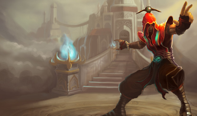 Man red outfit dancing castle free wallpaper - medium preview image