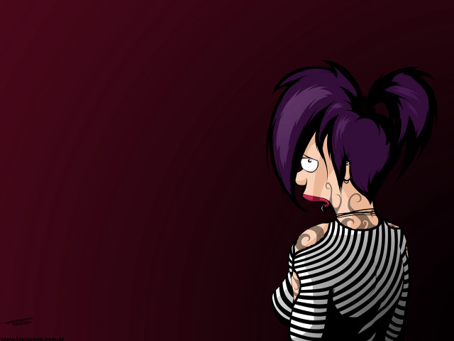 Cartoon character purple hair striped free wallpaper - medium preview image