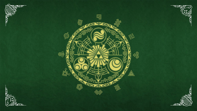 Green yellow background gold design free wallpaper - medium preview image