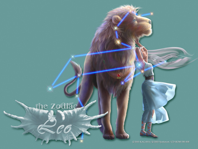 Woman large animal blue lights free wallpaper for desktop - medium preview image