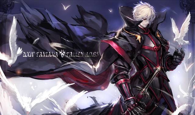 Man black outfit sword red free wallpaper - medium preview image