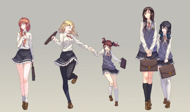 Anime girls outfits hair styles #3 free wallpaper - medium preview image