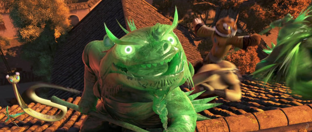 Green creature roof building dragon free wallpaper - medium preview image