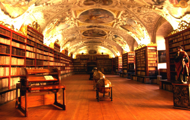 Large library man sitting middle free wallpaper - medium preview image