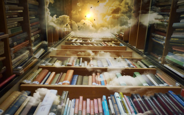 Books clouds room interior cozy free wallpaper - medium preview image