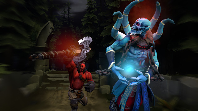 Animated couple dark forest glowing free wallpaper - medium preview image