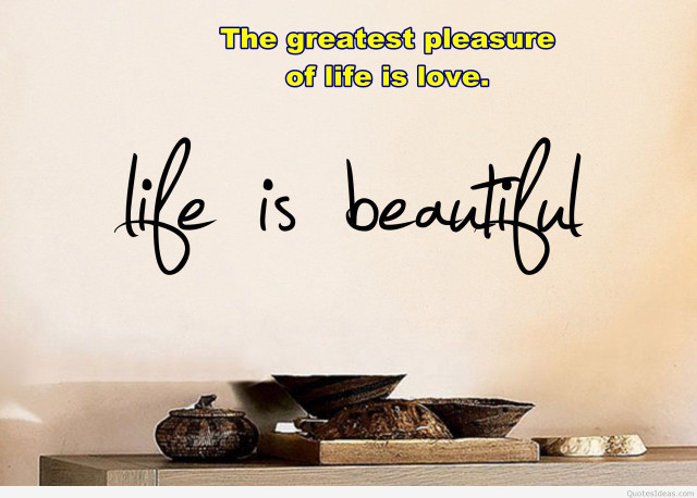 Life is beautiful wall quote free wallpaper - medium preview image