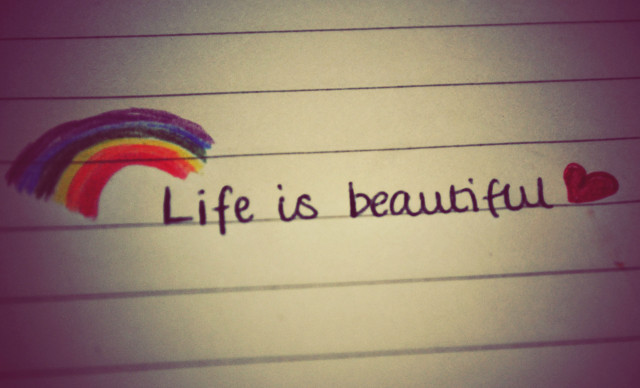 Rainbow heart life is beautiful free wallpaper - medium preview image