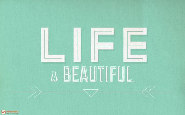 Life is beautiful green background free wallpaper - medium preview image