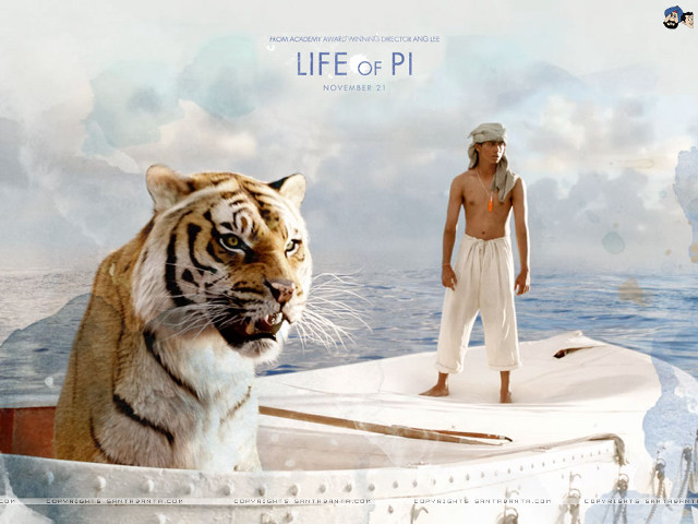 Man boat tiger water white free wallpaper - medium preview image