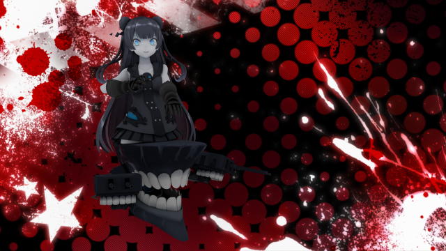 Girl gun red background stars free wallpaper - medium preview image