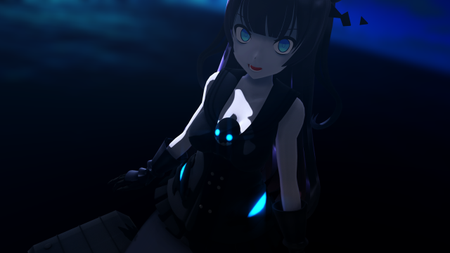 Woman cat darkroom blue light free wallpaper - medium preview image