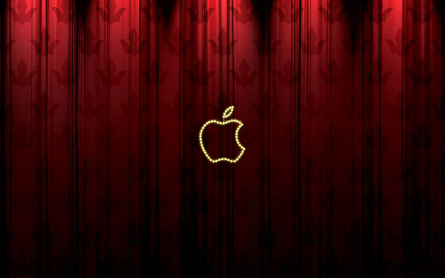 Red curtain apple logo red free wallpaper - medium preview image