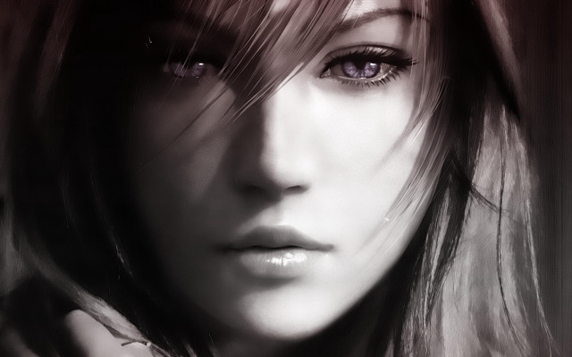 Woman long hair purple eyes free wallpaper - medium preview image