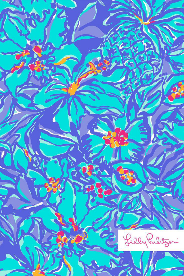 Blue red flower pattern white #2 free wallpaper - medium preview image
