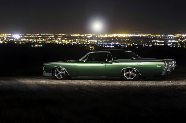 Green car parking lot night free wallpaper - medium preview image