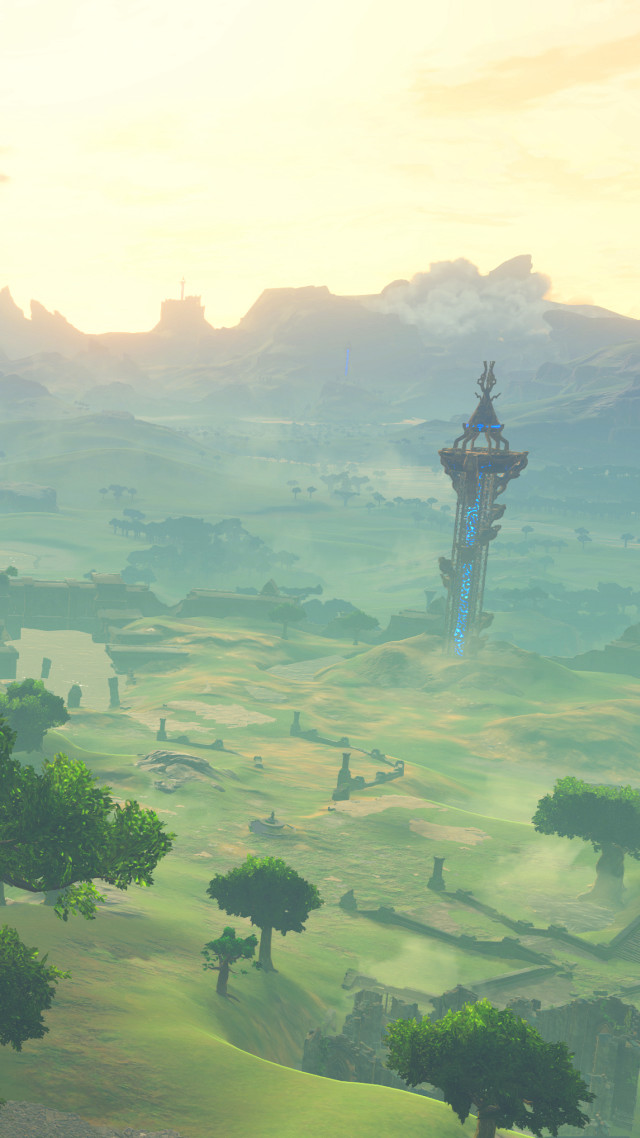 Tower field trees mountains video free wallpaper - medium preview image