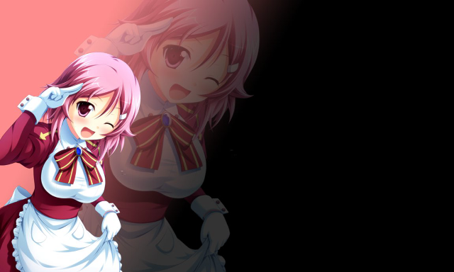 Pink haired girl hologram maid free wallpaper - medium preview image
