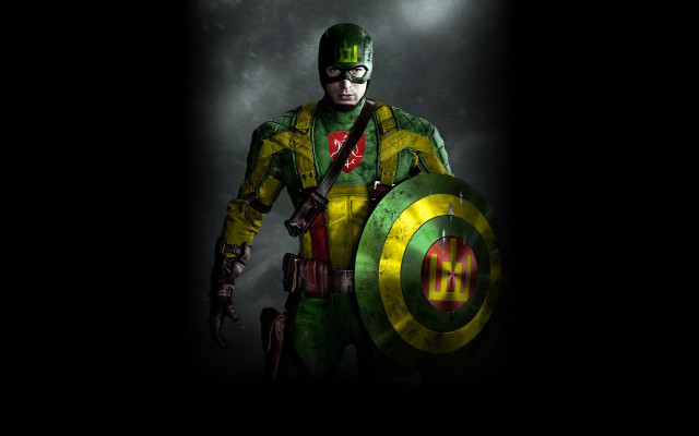 Man green yellow costume shield #2 free wallpaper - medium preview image