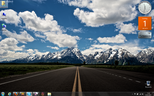 Wide open road clock mountains free wallpaper - medium preview image