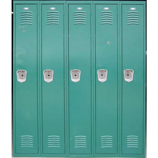 Green lockers open closed row free wallpaper - medium preview image