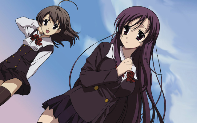 Two anime girls purple hair #3 free wallpaper - medium preview image