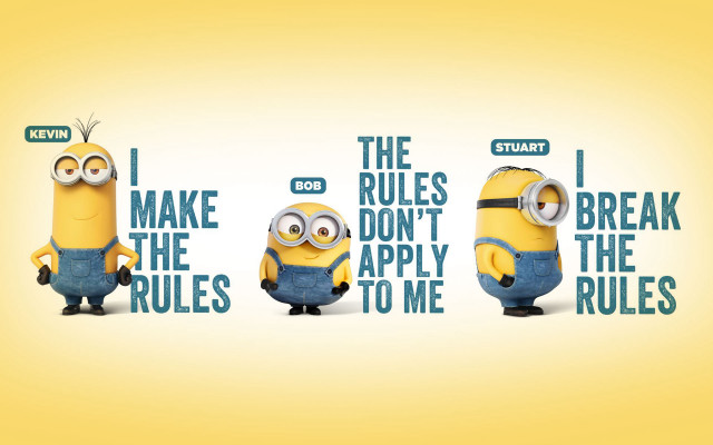 Minion three rules quote image free wallpaper - medium preview image