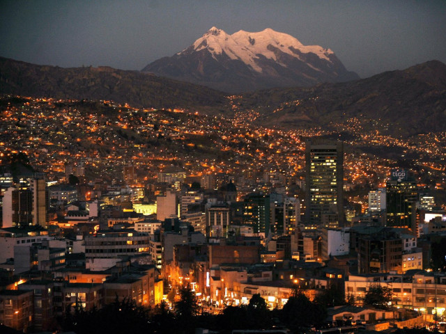 City mountain night lights snow #2 free wallpaper - medium preview image