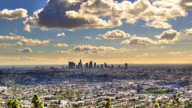 City skyline clouds trees buildings #2 free wallpaper - medium preview image