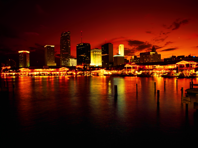 City skyline night red sky #3 free wallpaper - medium preview image