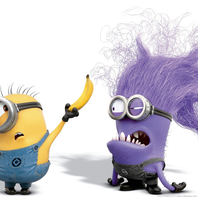 Cartoon character banana minion purple free wallpaper - medium preview image