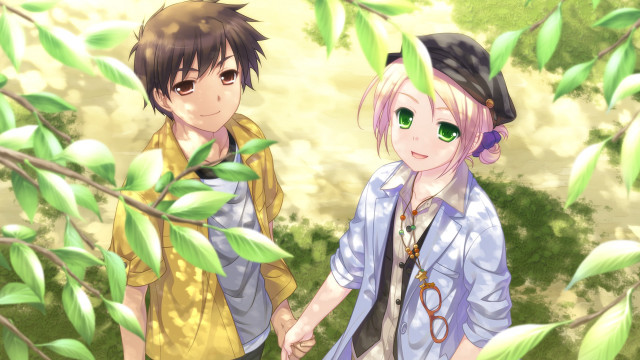 Anime characters walking forest together #2 free wallpaper - medium preview image