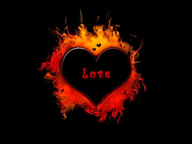 Heart love flames smoke black free wallpaper - medium preview image