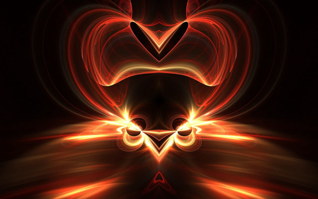 Red yellow fractal design black #2 free wallpaper - medium preview image