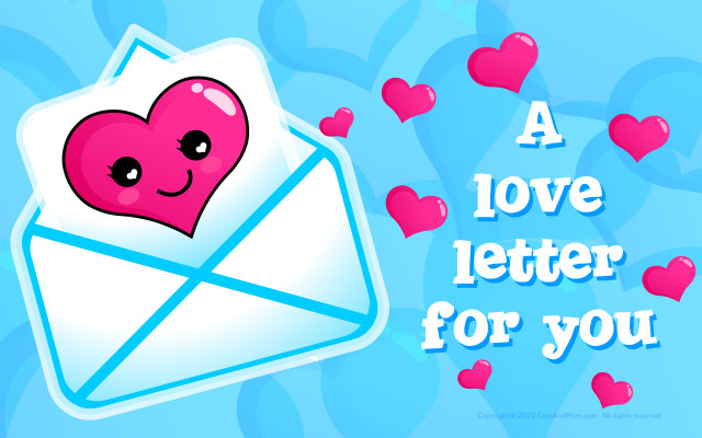 Love letter hearts flying message #2 free wallpaper - medium preview image