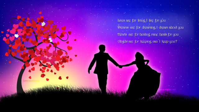 Couple holding hands tree hearts free wallpaper - medium preview image
