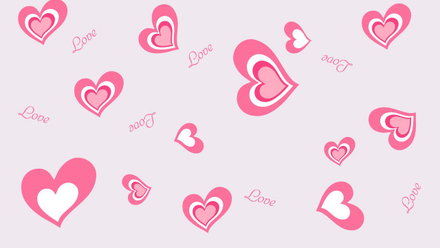 Pink white background hearts words free wallpaper - medium preview image