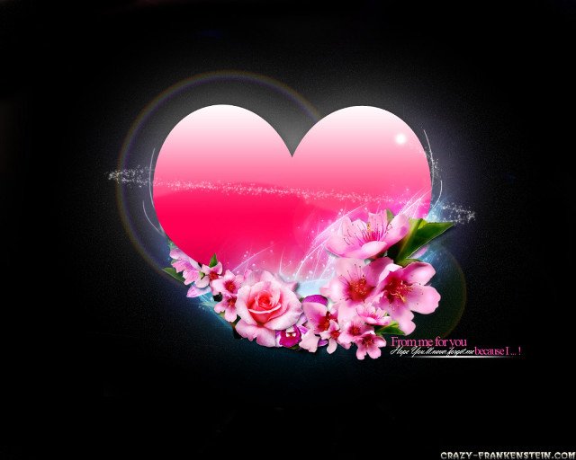 Heart pink flower rose love free wallpaper - medium preview image