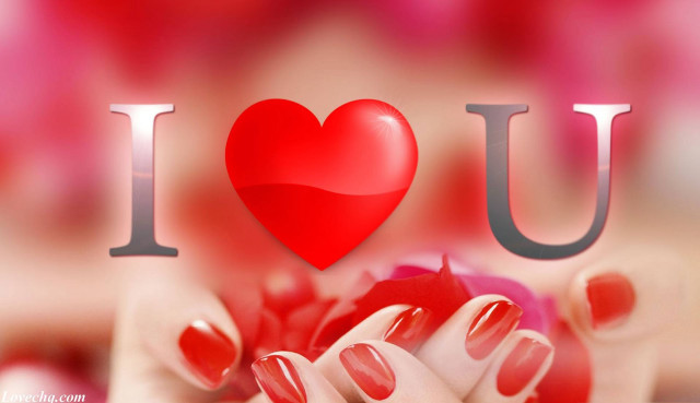 Woman love heart ilyou digital free wallpaper - medium preview image