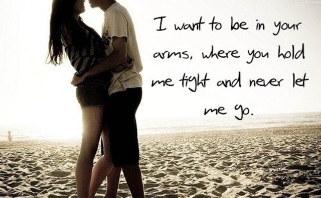 Couple kissing beach love quote free wallpaper - medium preview image