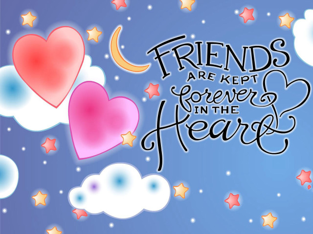 Two hearts stars moon sky free wallpaper - medium preview image