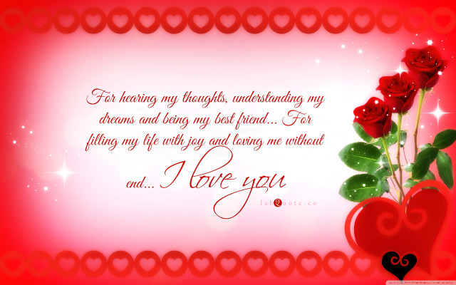Red heart roses poem middle free wallpaper - medium preview image