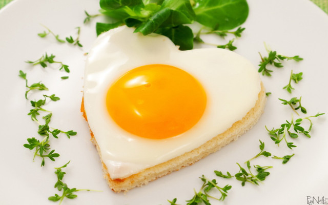 Heart shaped egg bread green free wallpaper - medium preview image