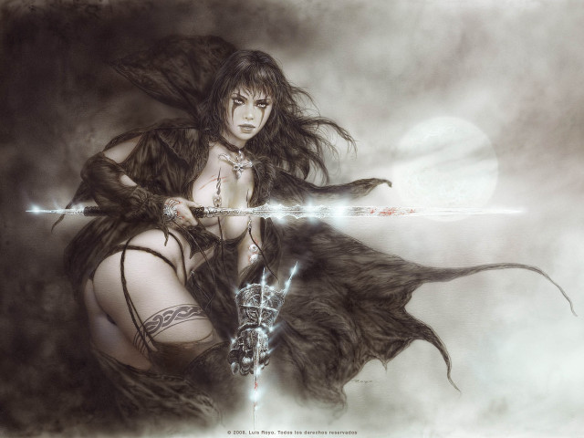 Woman sword demon arm battle free wallpaper - medium preview image