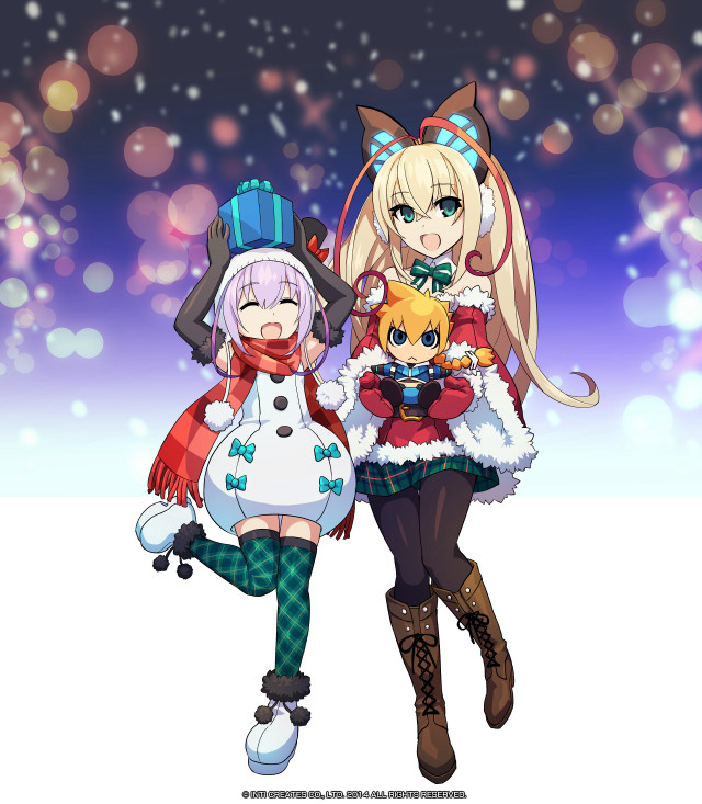 Anime girls snowflakes sky winter free wallpaper - medium preview image