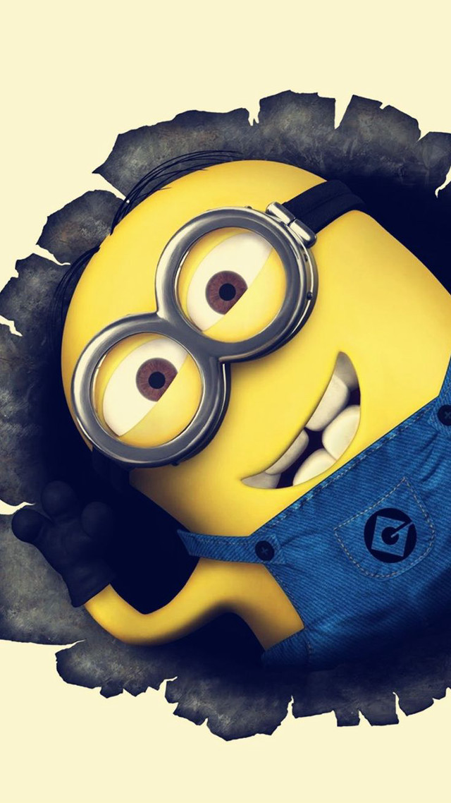 Minion glasses peeking hole head free wallpaper - medium preview image